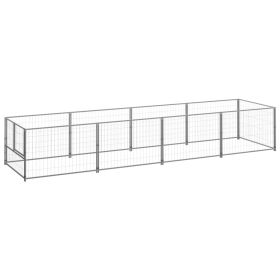 Dog Kennel Silver 43.1 ftÃ‚Â² Steel