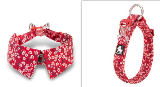 Fashion Personality Dog Collar Bow Tie (Option: Floral Redset-XS)