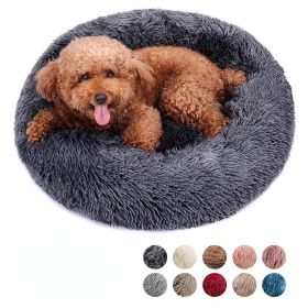 Soft Dog Bed Cat Beds Cat Sleeping Plush Mat Cushion Kitten Nest Sofa Kennel For Puppy Colorful Fluffy Warm Comfortable Pet Bed (Color: Grey, size: 50cm)