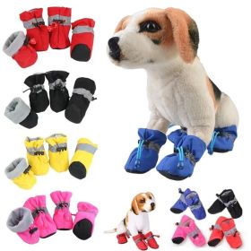 Anti-slip Pet Dog shoes Waterproof boots shoes puppy cat socks boots dog shoes (Color: Pink, size: 7)