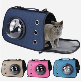 Cat Backpack Carrier with Window Bag Transport Cat Carrier Space Transparent Backpack for Small Dogs Cat Accessories Pet Carrier (Color: khaki)