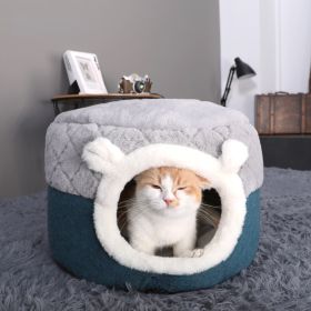 Winter warm cat litter soft and comfortable cat house; removable thatched house; puppy dog house (colour: S, size: Dual purpose warm cat nest)