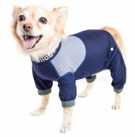 Dog Helios 'Tail Runner' Lightweight 4-Way-Stretch Breathable Full Bodied Performance Dog Track Suit (Color: Blue, size: X-Large)