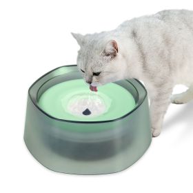 No Spill Dog Cat Water Bowl Spill Proof Slow Water Feeder 47.35oz Pet Water Dispenser Travel Dog Bowl for Dogs Cats Pets (Color: Green)