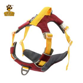 Dog Night Reflective Training Vest Chest Strap (Option: Wine Red-XL)