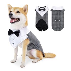 Holiday Wedding Party Dog Clothes (Option: Gray Plaid-XL)