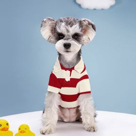 Dog Striped Two Legs Pet Clothes (Option: Red-M)