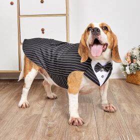 Dog Pet Swallowtail Wedding Clothing Suit Jacket (Option: Stripes-L)