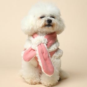 Winter Warm Vest Cat Scarf Pet Clothes (Option: Pink Vest Scarf-XL)